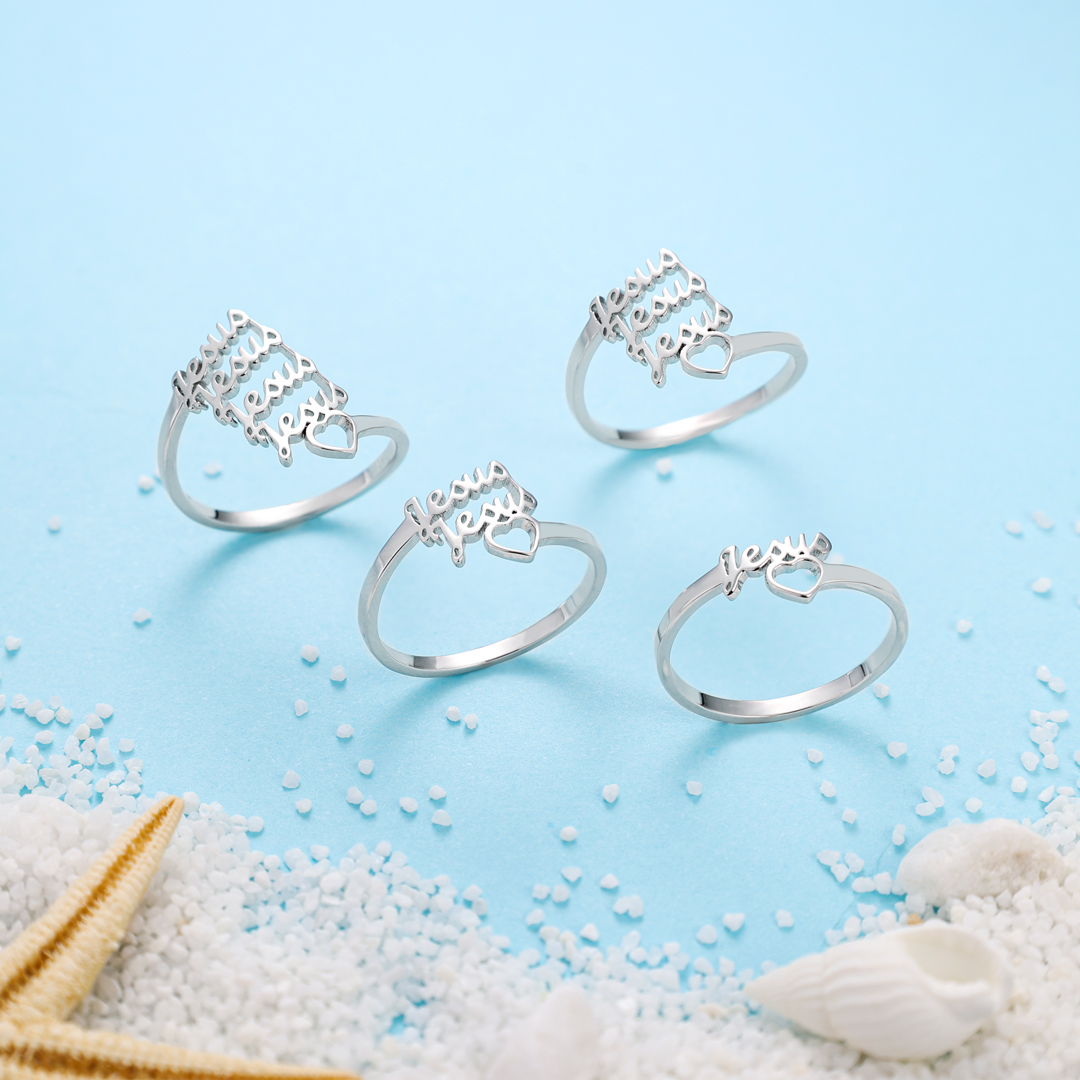 Personalized Family Name Ring Custom 3 Names Best Gift For Women