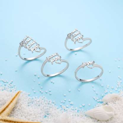 Personalized Family Name Ring Custom 3 Names Best Gift For Women