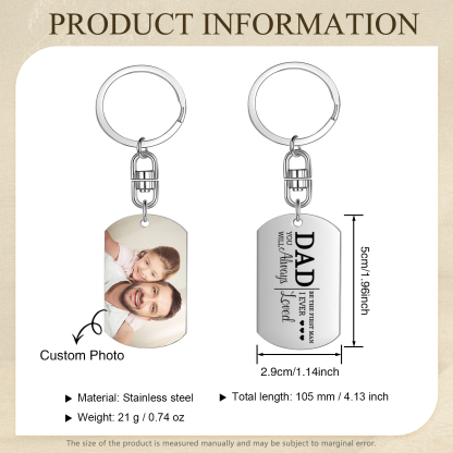 Personalized Leather Wallet Gift Box Set Keychain Strap Customizable 2 Photos 1 Letter and 1 Text Gift for Dad