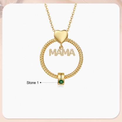 1 Name-Personalized Mom Necklace Set With  Premium Custom Necklace With 1 Birthstones Engraved Names Gift For Mother