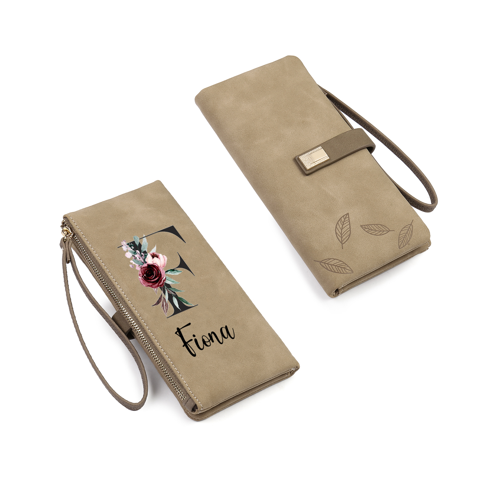 Personalized Exquisite Women'S Wallet Customized Letter And Name Zipper Wallet For Grandma