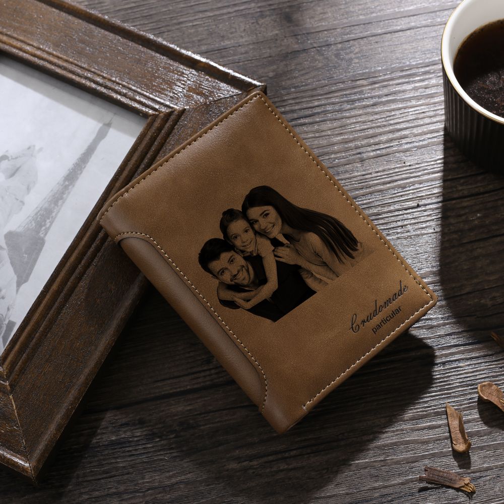Photo Engraved Wallet Card Wonderful Gift With Gift Box For Men