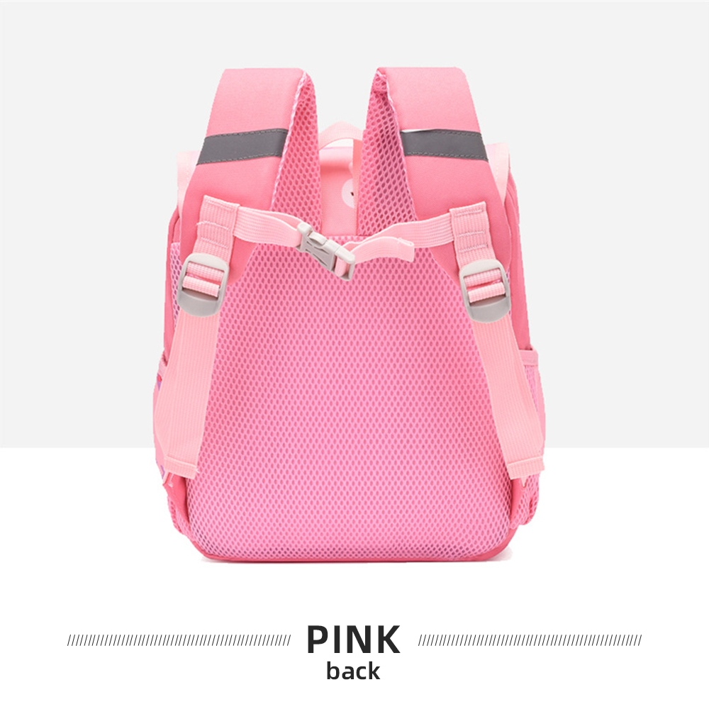 Personalized Pink Bunny Children School Bag Embroidery Name Black Backpack, Customized Schoolbag Travel Bag For Kids