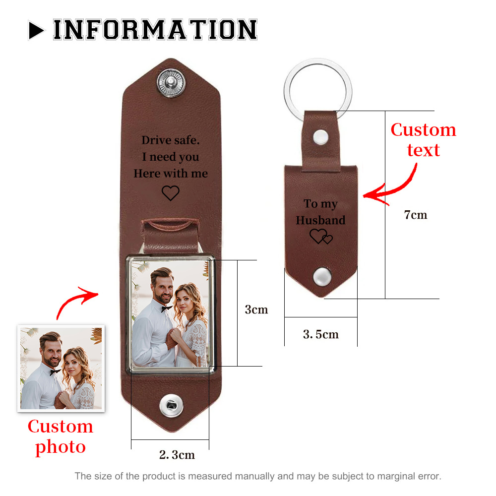 Personalised Leather Wallet & Photo Keyring, and Engraved Wallet Card Gift Set for Him | Jessemade