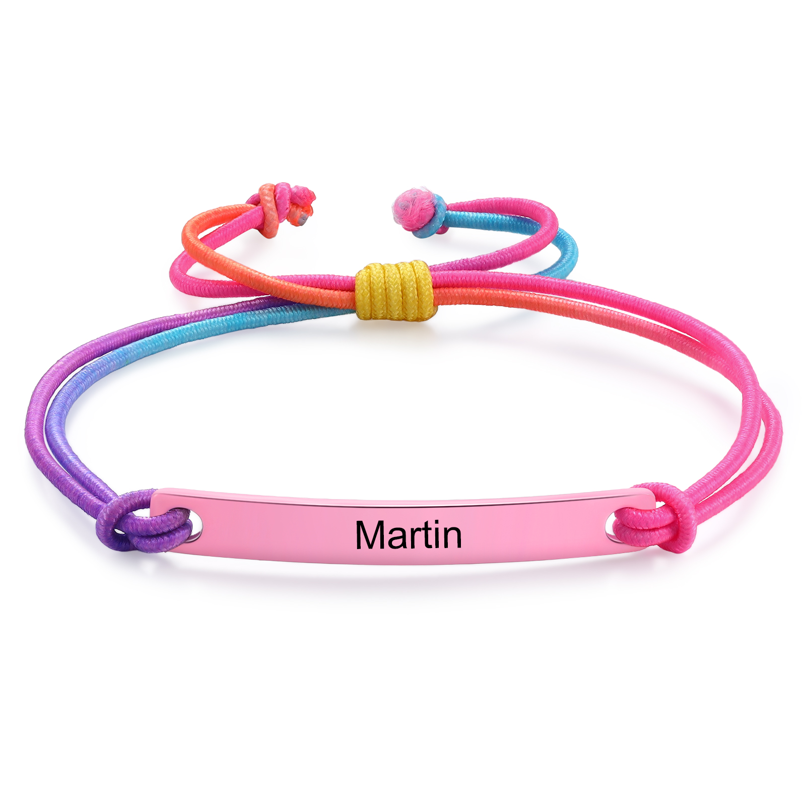 Personalized Name Elastic Rope Stainless Steel Bracelet Adjustable School Gift For Kid
