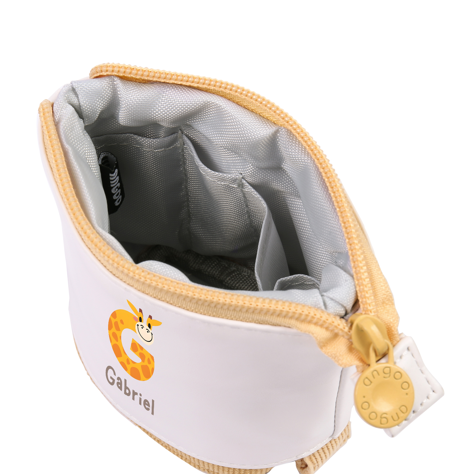 Personalized Pencil Case Custom Name & Letter Animals Pen Pouch Back To School Gift for Kids