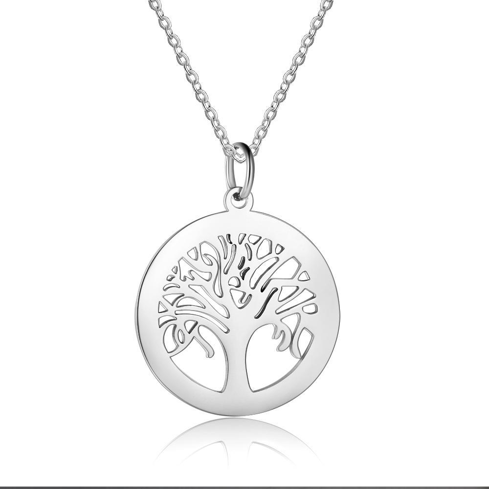 Custom Engraved 6 Names Family Tree Pendant Personalized Necklace For Women