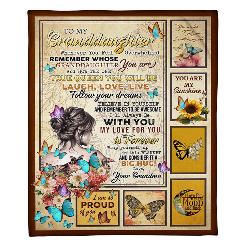 Grandma To Granddaughter, When Ever You Feel Overwhelmed, Fleece Blanket