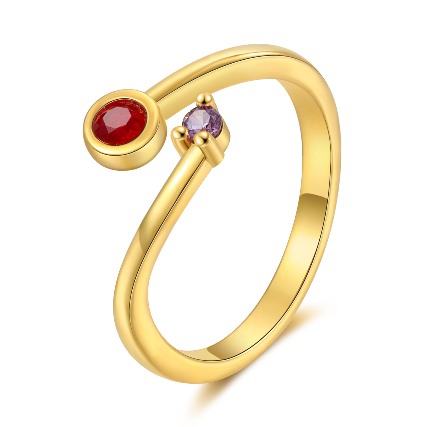 Jessemade UK 2 Birthstones - Personalized Birthstone Ring, A Customized Gift For Her 11.99 b1