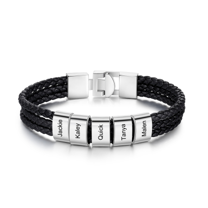 Personalized 5 Beads Men's Bracelet For Male