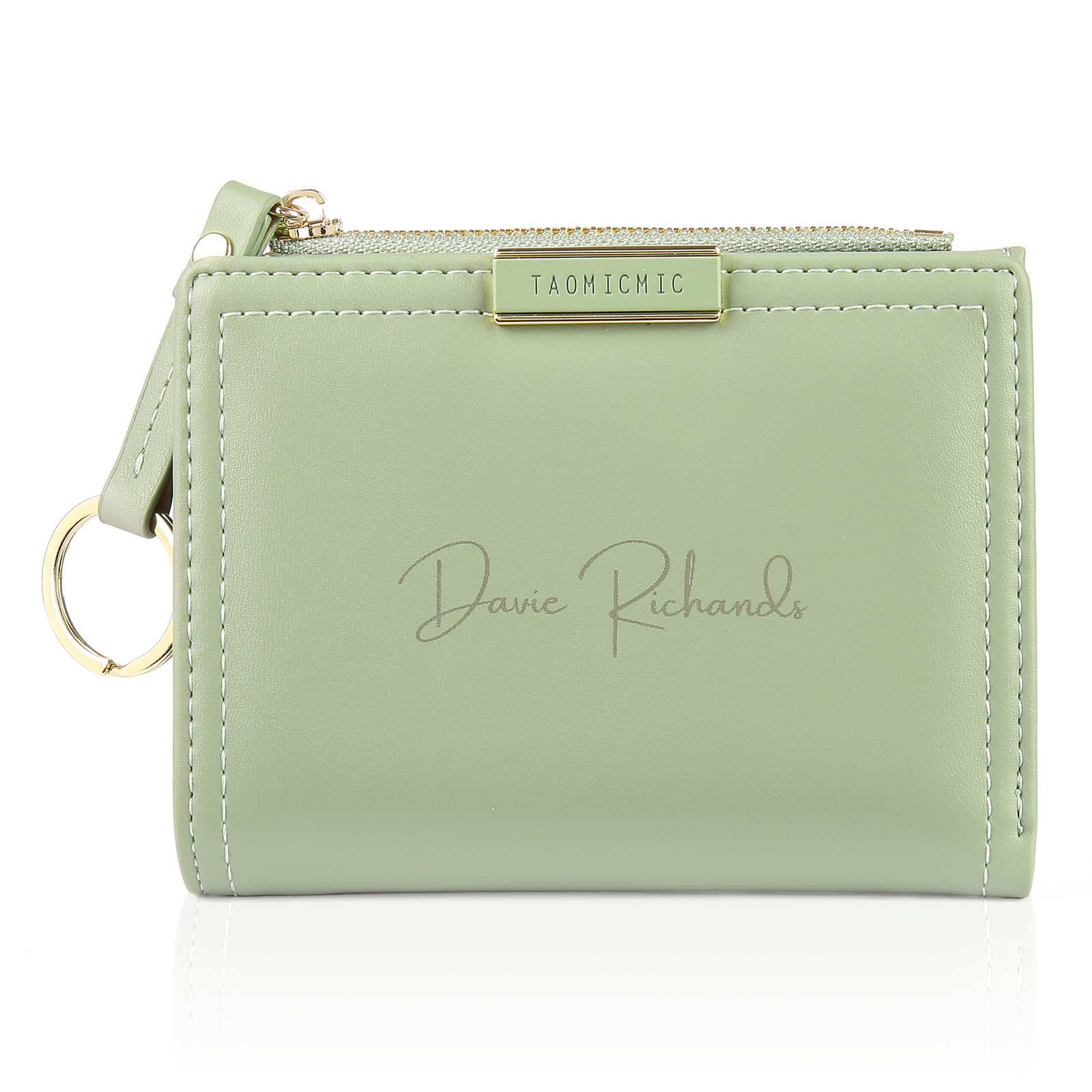 Personalized Photo And Text Pu Leather Zipper Wallet Coin Purse Three Colors Optional Gift For Women