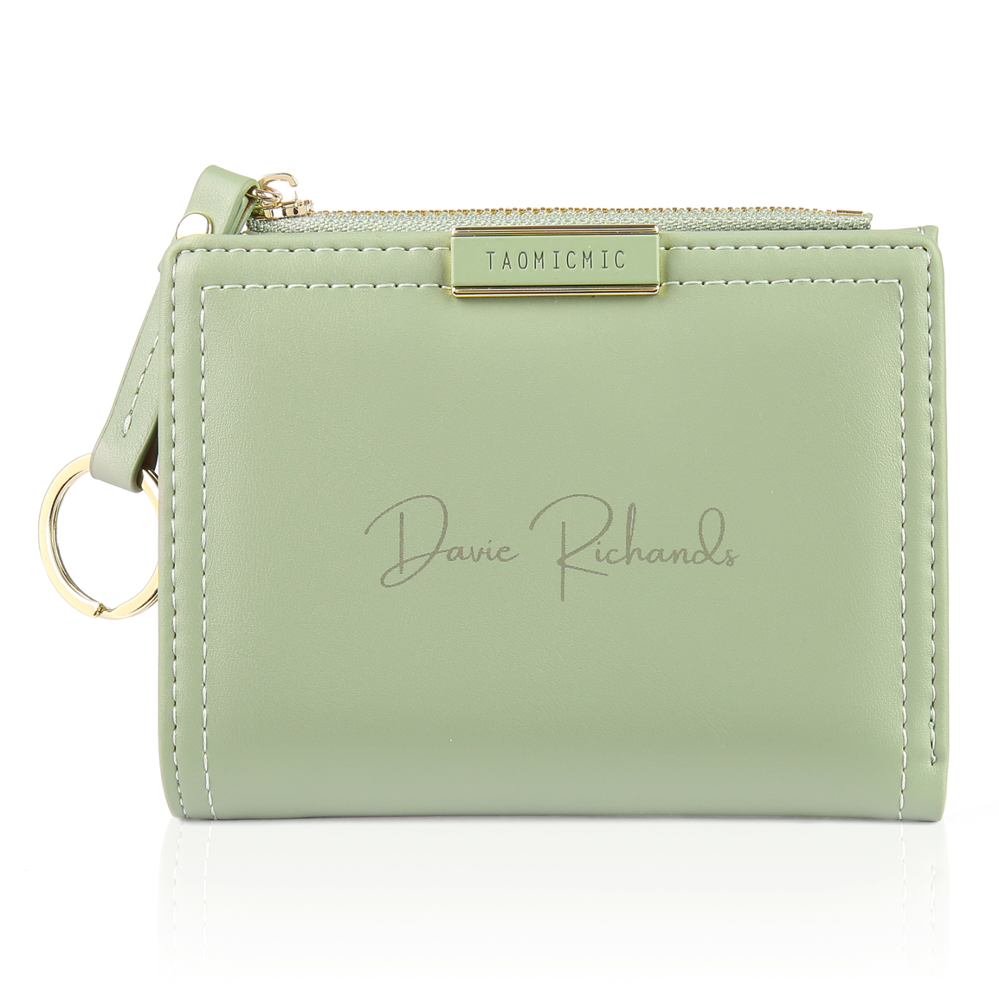 Personalized Photo And Text Pu Leather Zipper Wallet Coin Purse Three Colors Optional Gift For Women