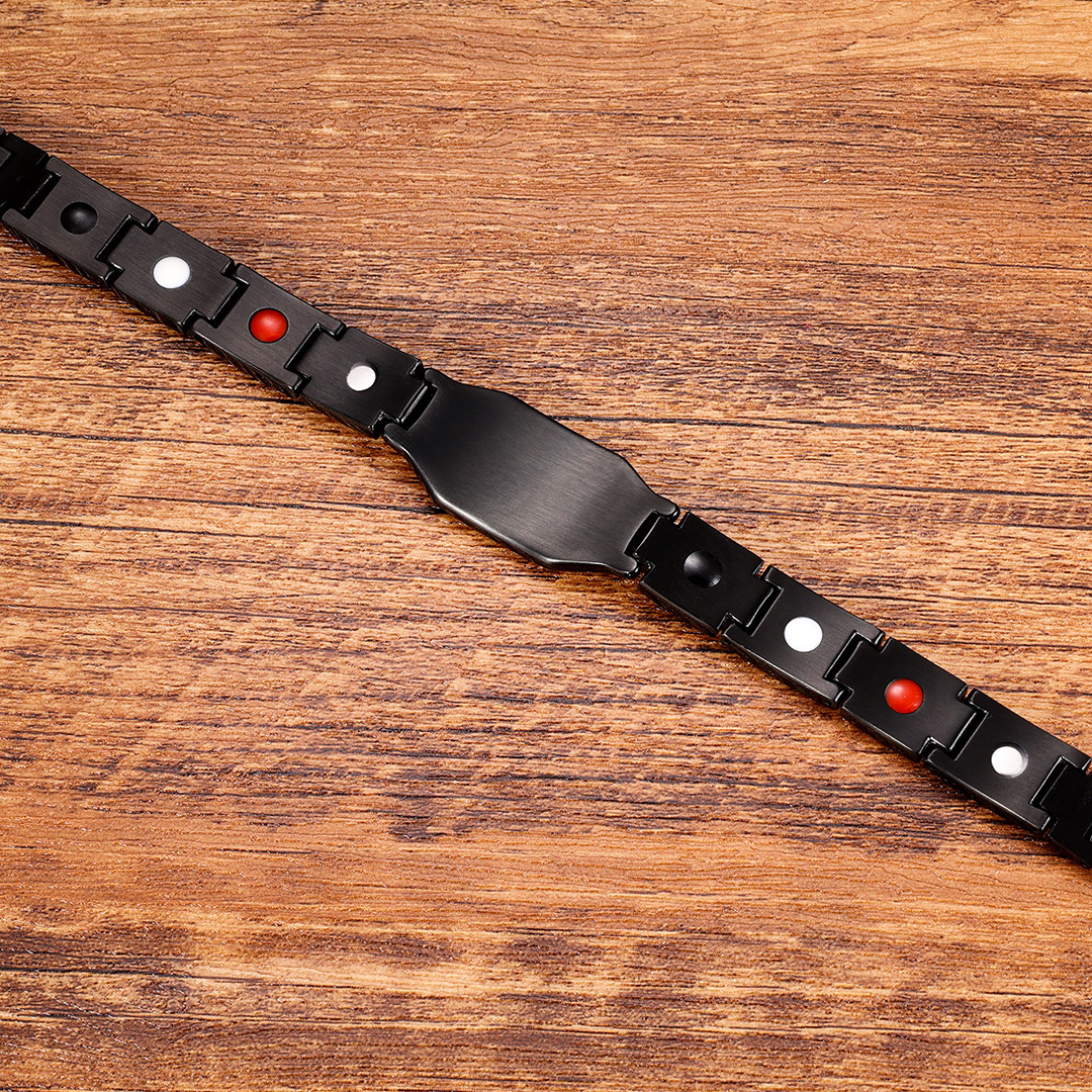 Personalized To My Son Carbon Fiber Energy Bracelet Gift Set, Custom Photo ID Bar Men's Bracelet Bangle Gifts For Son