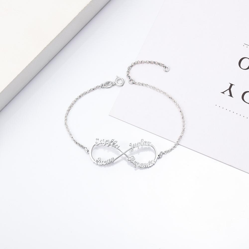 925 Sterling Silver Personalized Infinity Name Bracelets Name Bracelet