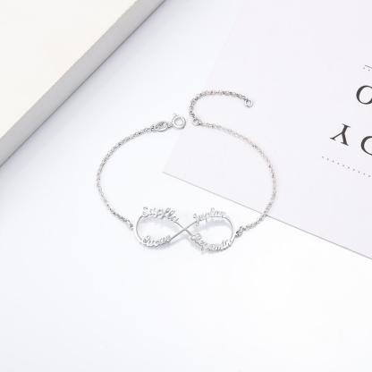 925 Sterling Silver Personalized Infinity Name Bracelets Name Bracelet