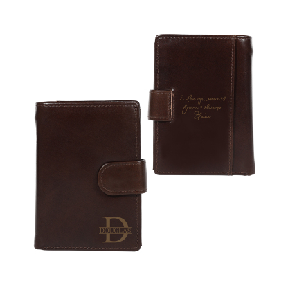 Personalized Leather RFID Blocking Bifold Wallet for Men with Snap Closure
