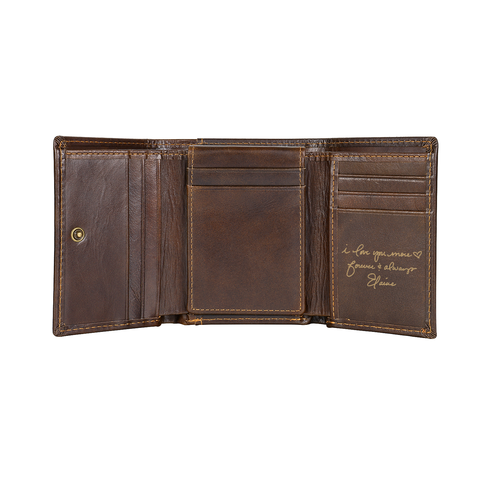 Personalized Genuine Leather Wallet With RFID Protection Trifold Custom With Initials And Name