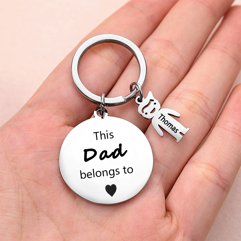 1 Name - This Mom Belongs to... Customized Keychain with Name and Text