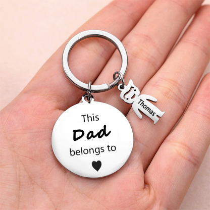 1 Name - This Mom Belongs to... Customized Keychain with Name and Text