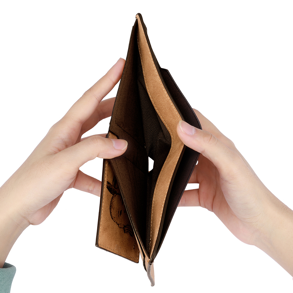 2 Names - Personalized Leather Men's Wallet Custom Photo Fist Fold Wallet With Gift Boxfor Dad