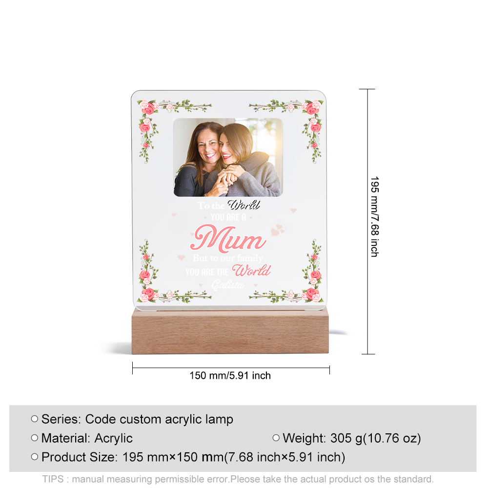 Photo-Personalized Family Night Light Custom Text LED Lamp Mother's Day Gift For Family