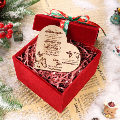 To My Granddaughter Wooden Heart Candle Holder "believe deep in your heart"