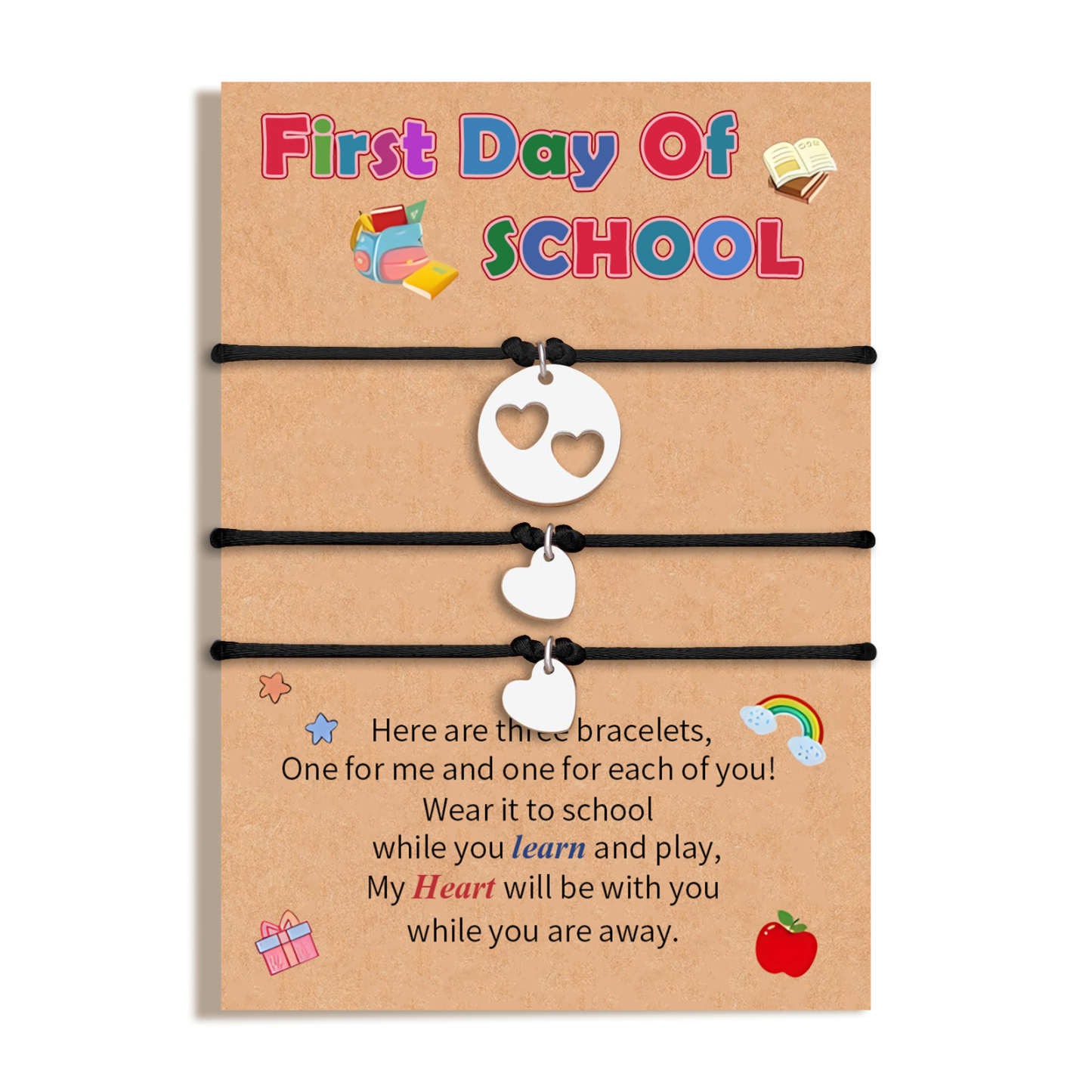 3 Love Elastic Stainless Steel Bracelets, A Back-To-School Gift For Da