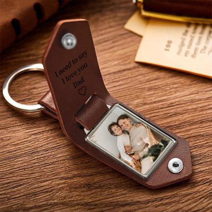 Personalized Photo Keychain Gift Customized Name Special Keychain Gift for Dad/Grandpa
