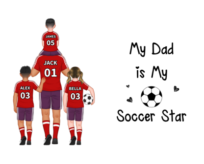 Names-Personalized Dad's Football Team Keychain Custom Names Gift For Dad