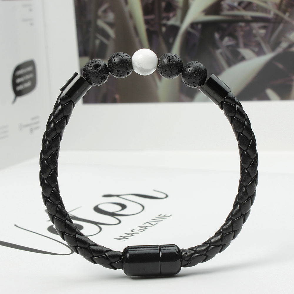 Tiger Eye Black Onyx Beaded Bracelet Men