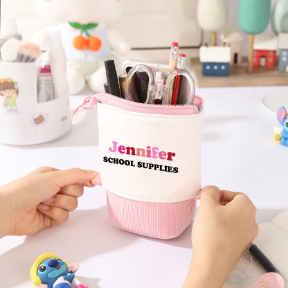 Personalized Pencil Case Custom 2 Text Pen Pouch Back To School Gift for Kids