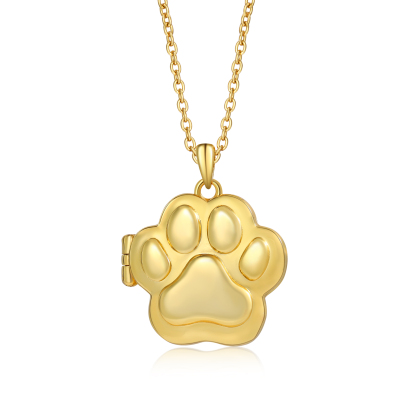 Custom Paw Photo Locket Necklace Personalized Gift for Pet Lovers for Mom, Dad, Friend | Jessemade