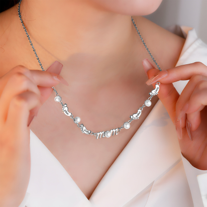 4 Names - Personalized Exquisite Pearl Necklace Supports Customized Name Necklace Gifts for Mom