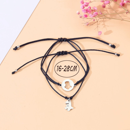 Dinosaur Bracelet-First Day of School Dinosaur Bracelet Set, Adjustable Bracelets Gift With Gift Card For Kids