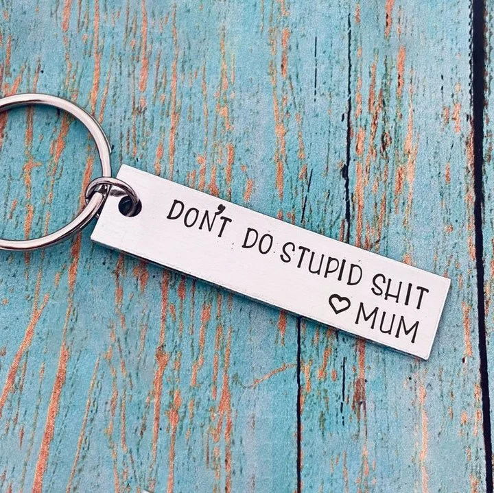 Don't Do Stupid Keychain For Your Kid Set With Gift Card And Gift Box
