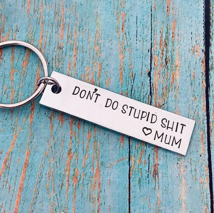 Don't Do Stupid Keychain For Your Kid Set With Gift Card And Gift Box
