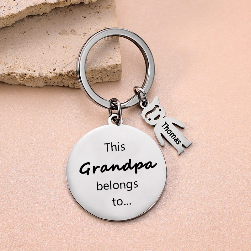 1 Name - This Mom Belongs to... Customized Keychain with Name and Text