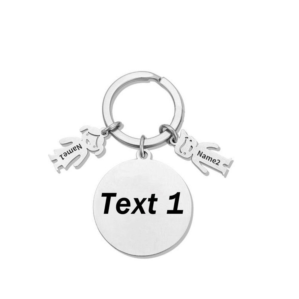 2 Names-This Mom Belongs to...Custom Keychain with Name & Text