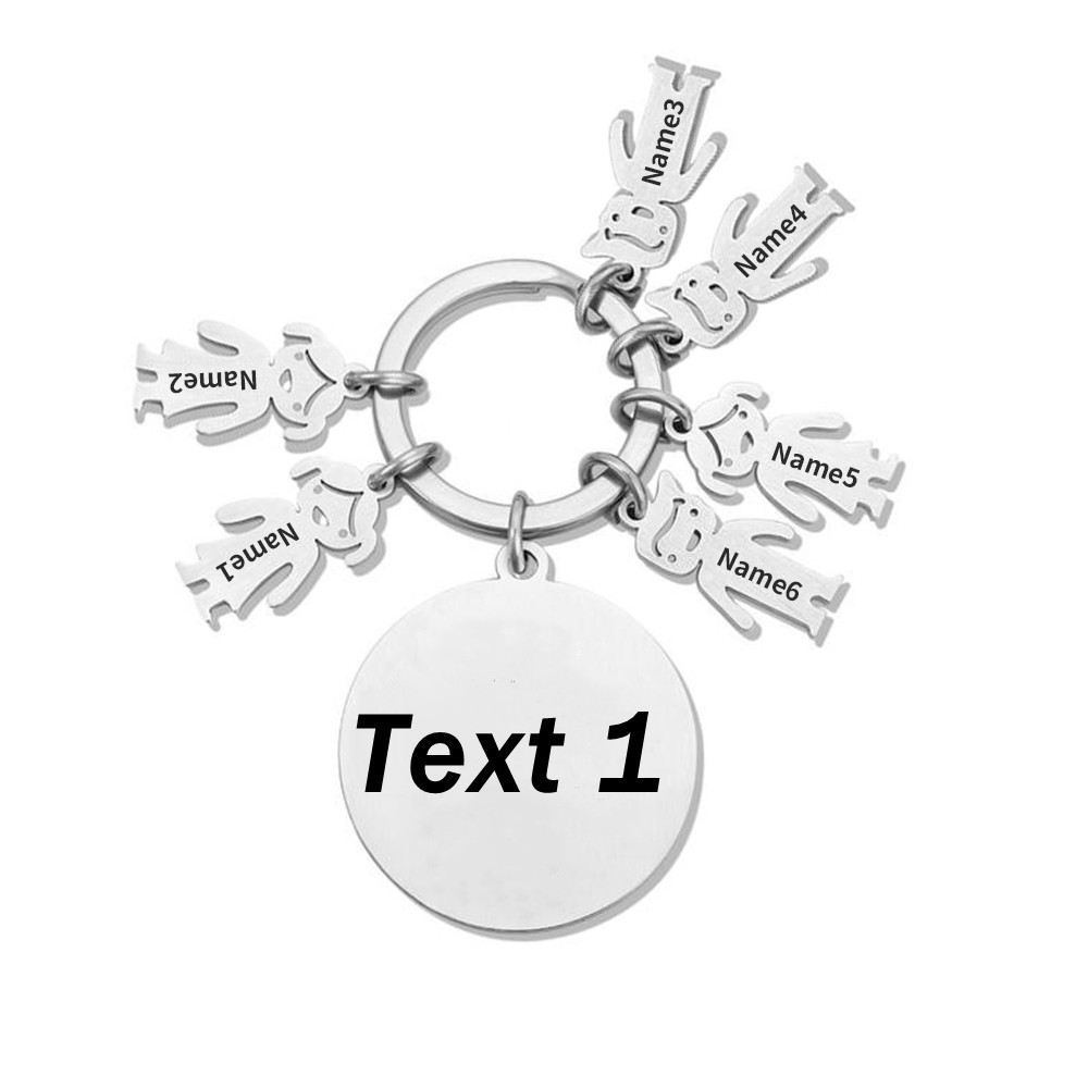 6 Names-This Mom Belongs to...Custom Keychain with Name & Text