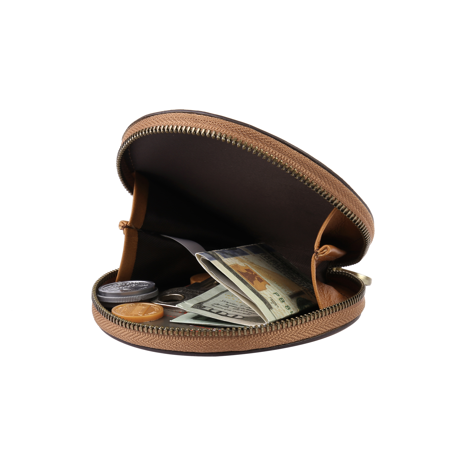 Personalized Photo Quality Leather Round Zipper Wallet Custom Text Wallet Gift for Her