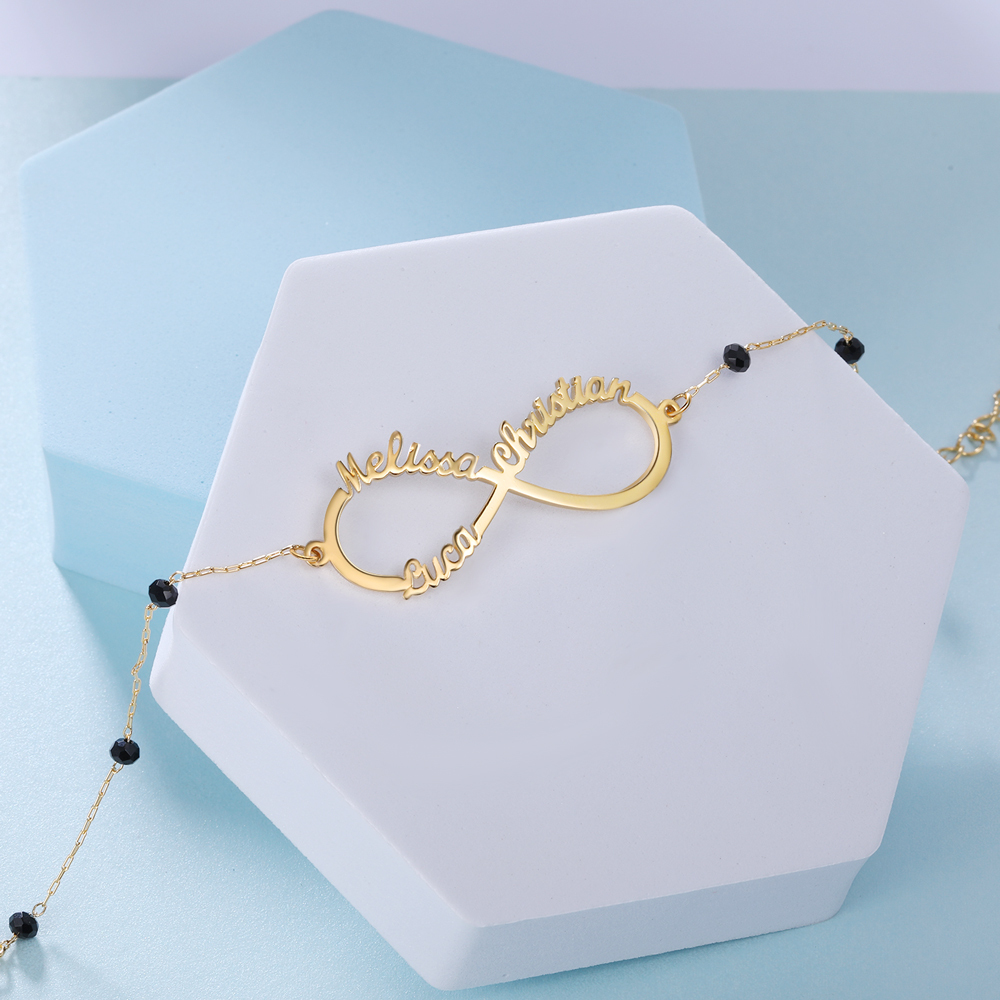 Personalized Infinity Bracelet Custom 3 Names Bracelet Gift For Women | Jessemade