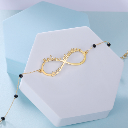 Personalized Infinity Bracelet Custom 3 Names Bracelet Gift For Women | Jessemade
