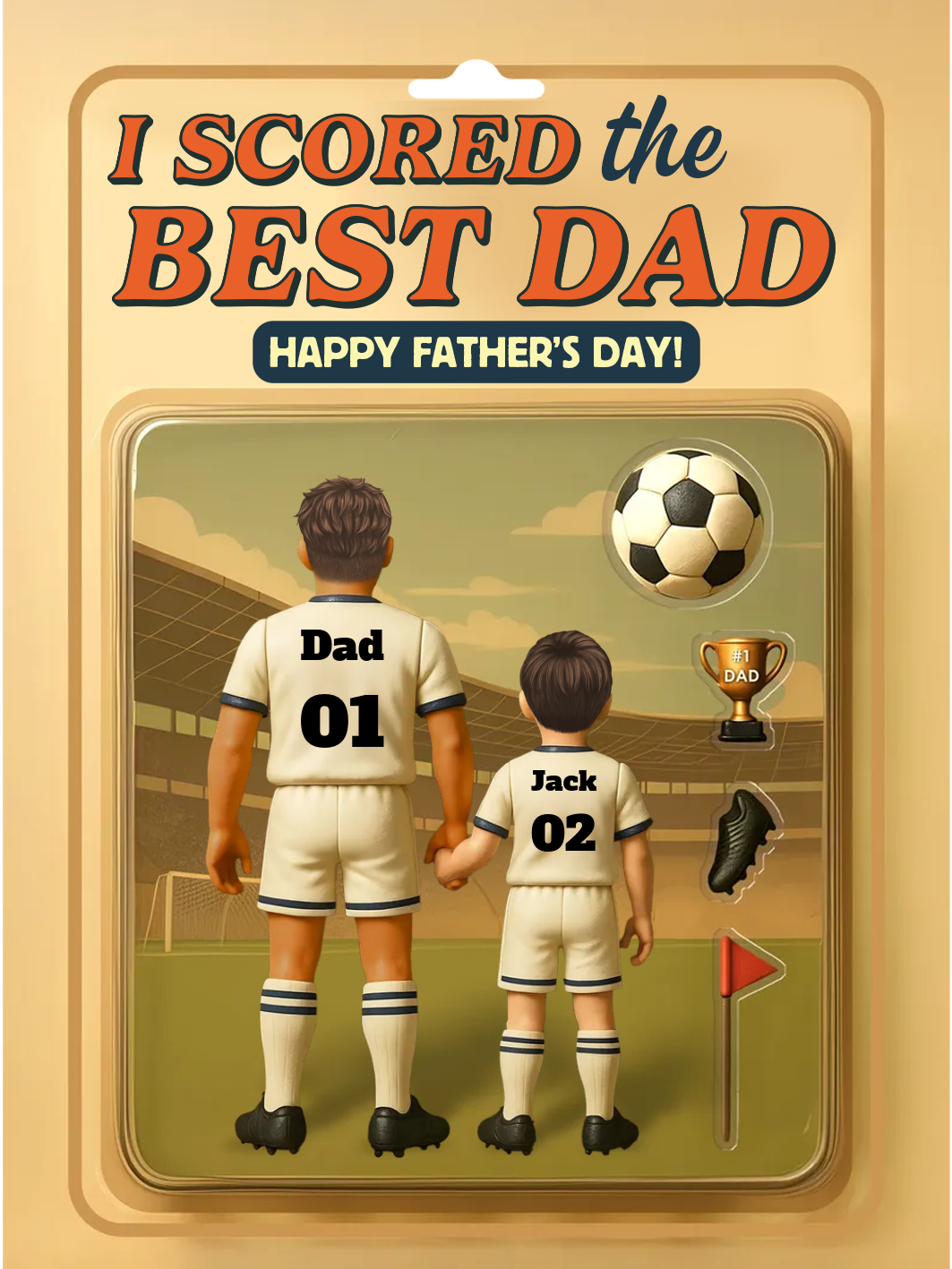 I Scored the Best Dad - Funny Custom Father's Day Acrylic Plaque – Personalized Gift for Dad with Kids | Jessemade