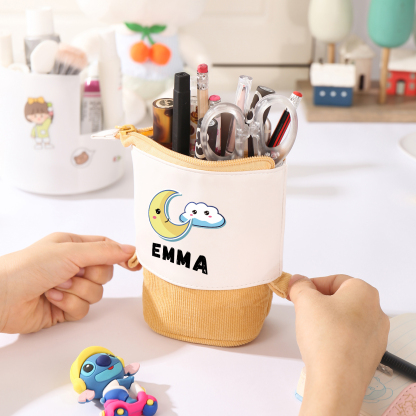 Personalized Moon Pencil Case Custom Name Pencil Case Back to School Gift for Boys/Girls