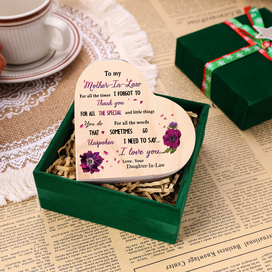 Mothers GiftsTo My Mother-In-Law Candle Holder "For all the times I forgot to thank you" Wooden Candlestick