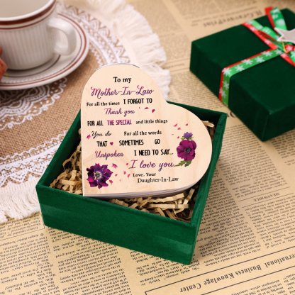 Mothers GiftsTo My Mother-In-Law Candle Holder "For all the times I forgot to thank you" Wooden Candlestick