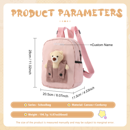 Personalized Custom 1 Letter and 3 Names Gift Set Custom Backpack and Pencil Case and Ruler Gift Set Back to School Gift for Daughter