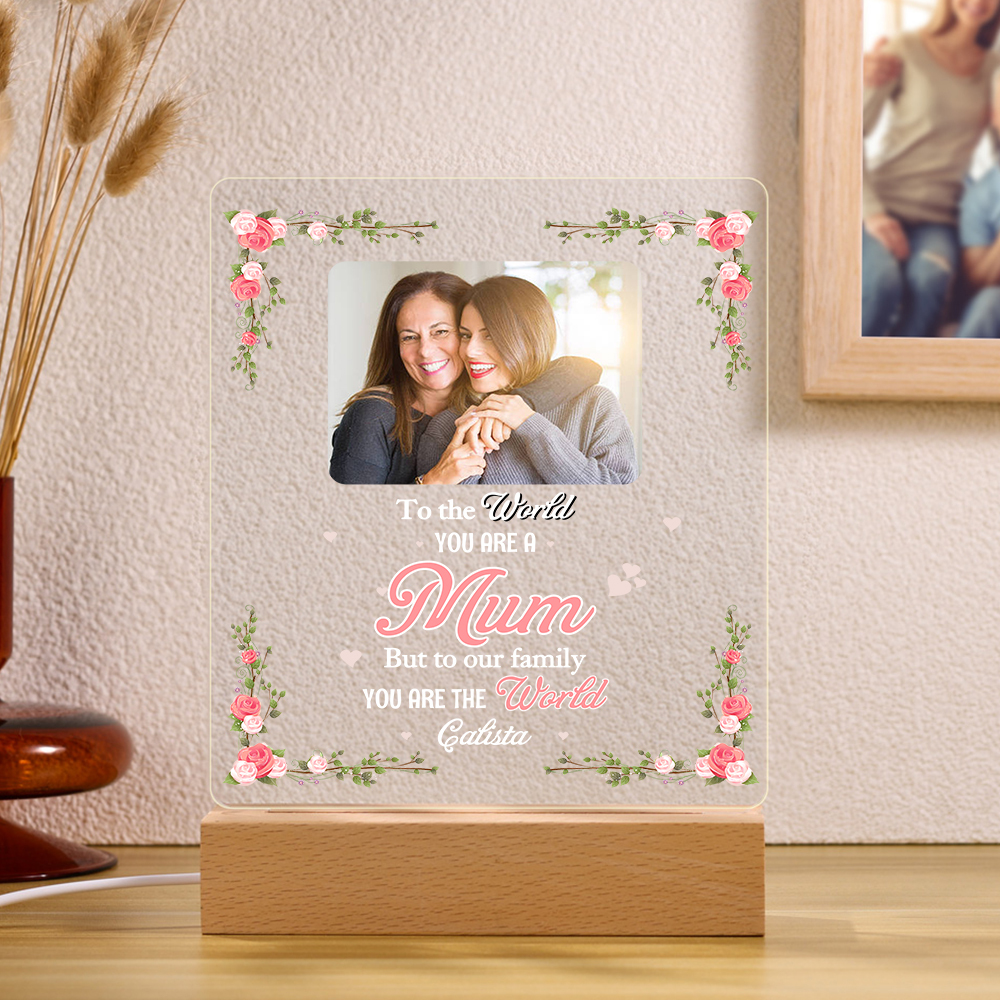 Photo-Personalized Family Night Light Custom Text LED Lamp Mother's Day Gift For Family