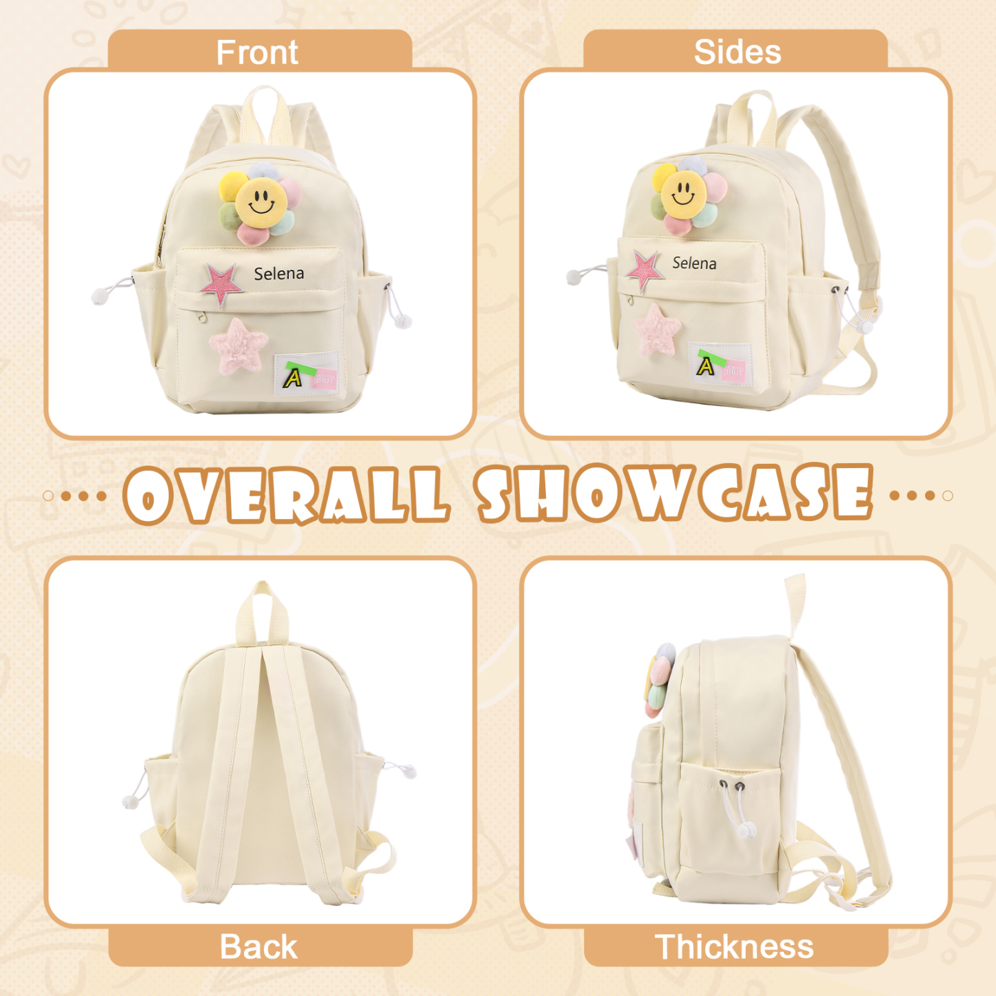 Personalized Nylon Polyester Children's Custom Name Backpack Back to School Gift