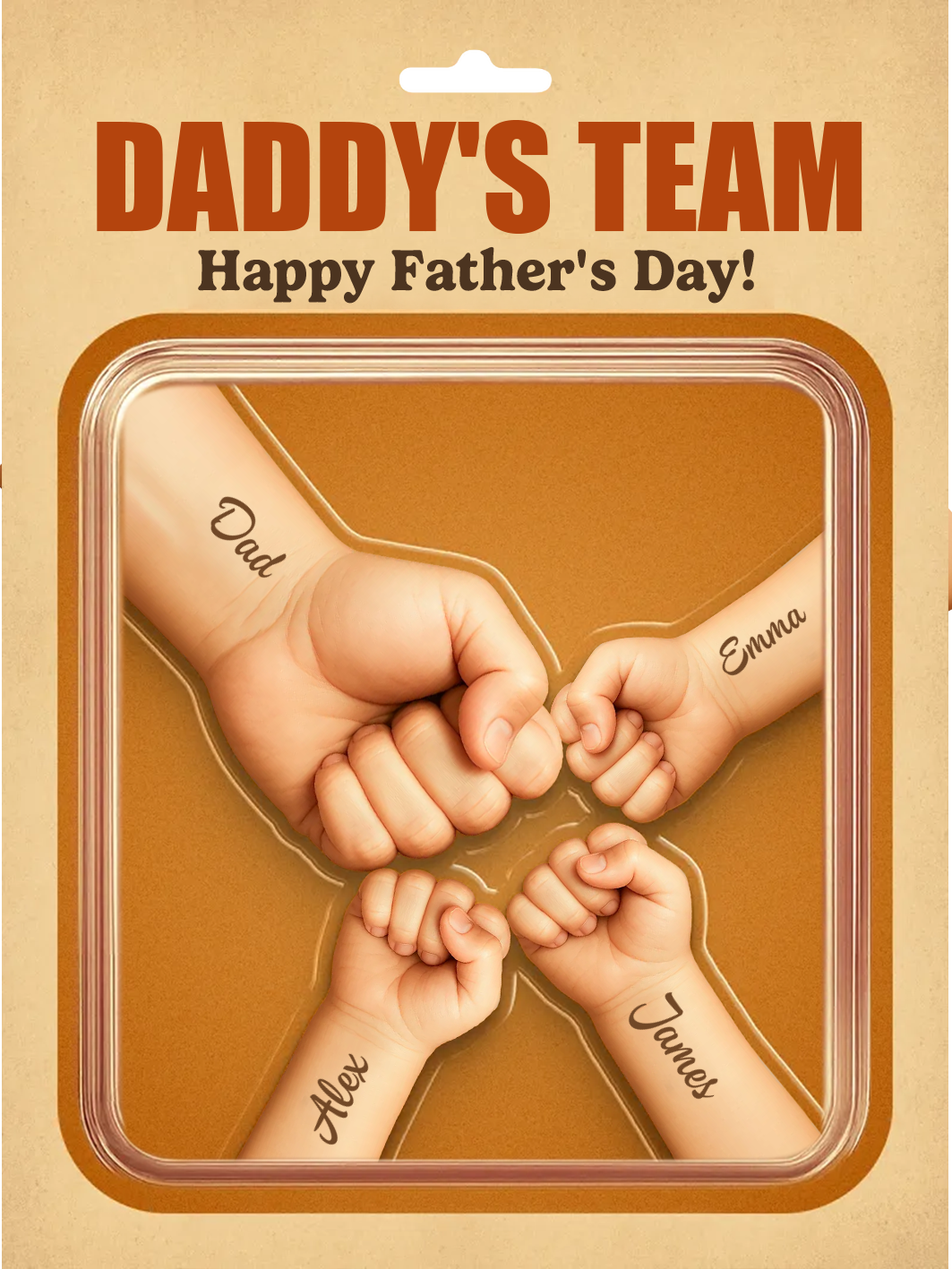 DADDY‘S TEAM - Funny Custom Father's Day Acrylic Plaque – Personalized Gift for Dad with Kids | Jessemade